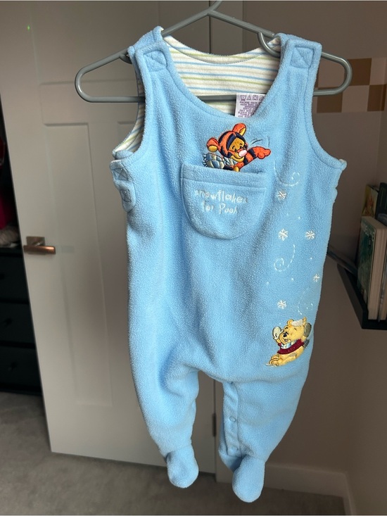 Disney Other - Blue Winnie the Pooh & Tigger Fleece One-Piece for Kids- vintage